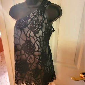 Sexy Off-the-shoulder sleeveless Rose design top